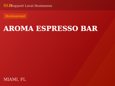 AROMA ESPRESSO BAR — Restaurant in MIAMI, FL