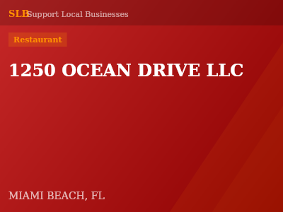 1250 OCEAN DRIVE LLC — Restaurant in MIAMI BEACH, FL