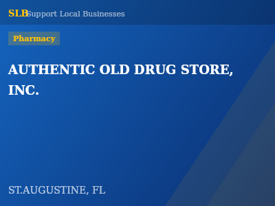 AUTHENTIC OLD DRUG STORE, INC. — Pharmacy in ST.AUGUSTINE, FL