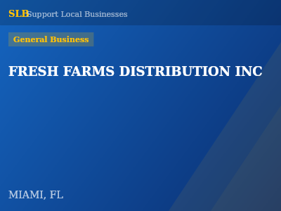 FRESH FARMS DISTRIBUTION INC — General Business in MIAMI, FL