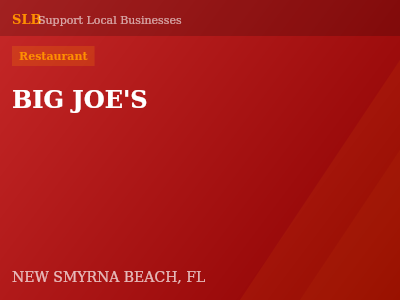 BIG JOE'S — Restaurant in NEW SMYRNA BEACH, FL
