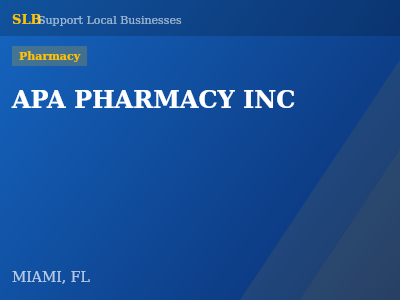 APA PHARMACY INC — Pharmacy in MIAMI, FL