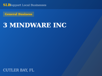 3 MINDWARE INC — General Business in CUTLER BAY, FL