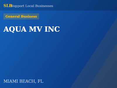 AQUA MV INC — General Business in MIAMI BEACH, FL