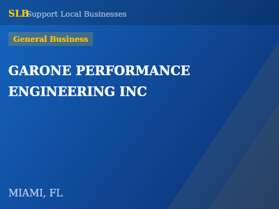 GARONE PERFORMANCE ENGINEERING INC — General Business in MIAMI, FL