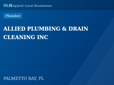 ALLIED PLUMBING & DRAIN CLEANING INC — Plumber in PALMETTO BAY, FL