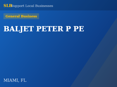 BALJET PETER P PE — General Business in MIAMI, FL