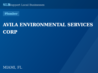 AVILA ENVIRONMENTAL SERVICES CORP — Plumber in MIAMI, FL