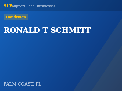 RONALD T SCHMITT — Handyman in PALM COAST, FL