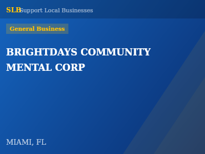 BRIGHTDAYS COMMUNITY MENTAL CORP — General Business in MIAMI, FL
