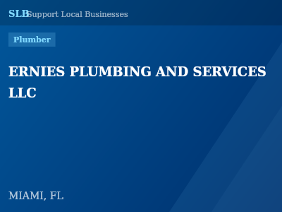 ERNIES PLUMBING AND SERVICES LLC — Plumber in MIAMI, FL