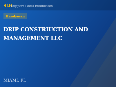 DRIP CONSTRIUCTION AND MANAGEMENT LLC — Handyman in MIAMI, FL