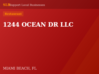 1244 OCEAN DR LLC — Restaurant in MIAMI BEACH, FL