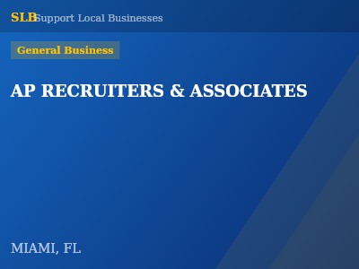 AP RECRUITERS & ASSOCIATES — General Business in MIAMI, FL