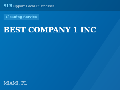 BEST COMPANY 1 INC — Cleaning Service in MIAMI, FL