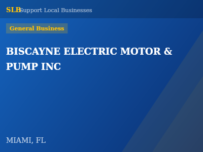 BISCAYNE ELECTRIC MOTOR & PUMP INC — General Business in MIAMI, FL