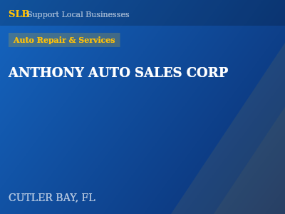ANTHONY AUTO SALES CORP — Auto Repair & Services in CUTLER BAY, FL