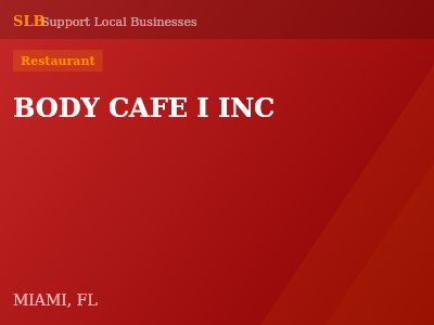 BODY CAFE I INC — Restaurant in MIAMI, FL