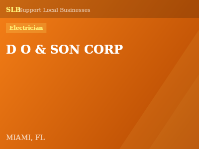 D O & SON CORP — Electrician in MIAMI, FL