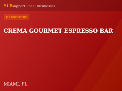 CREMA GOURMET ESPRESSO BAR — Restaurant in MIAMI, FL