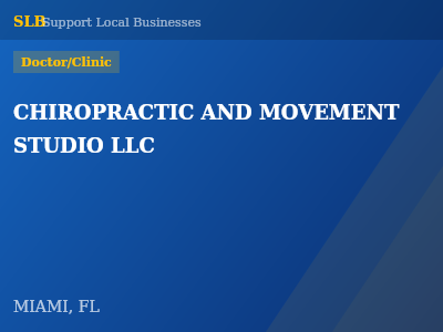 CHIROPRACTIC AND MOVEMENT STUDIO LLC — Doctor/Clinic in MIAMI, FL