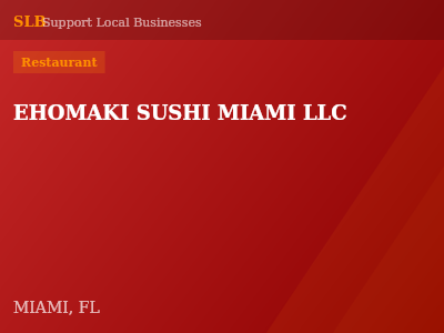 EHOMAKI SUSHI MIAMI LLC — Restaurant in MIAMI, FL