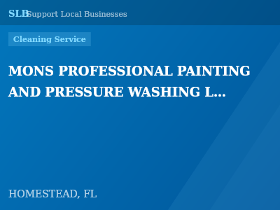 MONS PROFESSIONAL PAINTING AND PRESSURE WASHING LLC — Cleaning Service in HOMESTEAD, FL