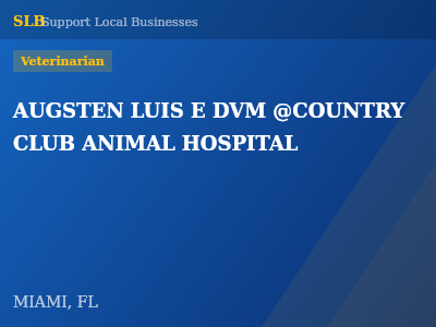 AUGSTEN LUIS E DVM @COUNTRY CLUB ANIMAL HOSPITAL — Veterinarian in MIAMI, FL