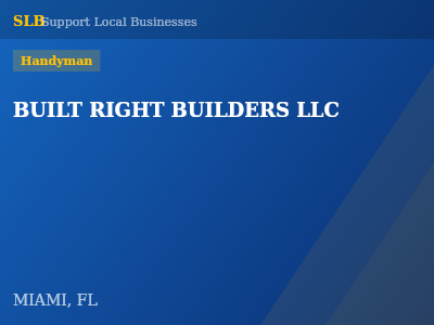 BUILT RIGHT BUILDERS LLC — Handyman in MIAMI, FL