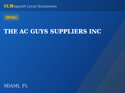 THE AC GUYS SUPPLIERS INC — HVAC in MIAMI, FL