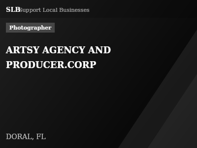 ARTSY AGENCY AND PRODUCER.CORP — Photographer in DORAL, FL