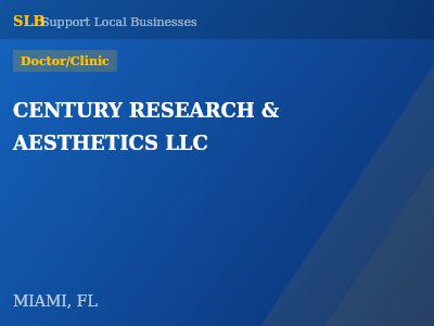 CENTURY RESEARCH & AESTHETICS LLC — Doctor/Clinic in MIAMI, FL