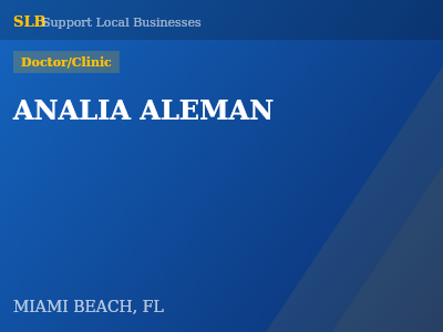 ANALIA ALEMAN — Doctor/Clinic in MIAMI BEACH, FL