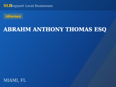 ABRAHM ANTHONY THOMAS ESQ — Attorney in MIAMI, FL