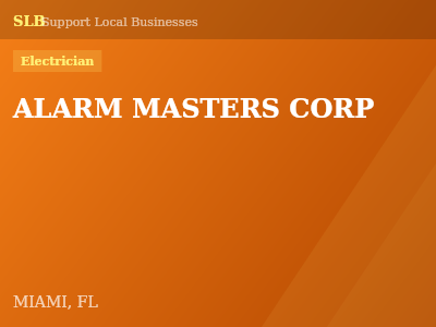 ALARM MASTERS CORP — Electrician in MIAMI, FL