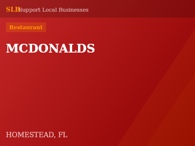 MCDONALDS — Restaurant in HOMESTEAD, FL