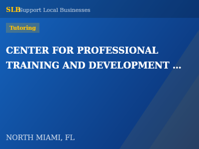 CENTER FOR PROFESSIONAL TRAINING AND DEVELOPMENT INC — Tutoring in NORTH MIAMI, FL