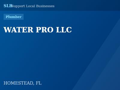 WATER PRO LLC — Plumber in HOMESTEAD, FL
