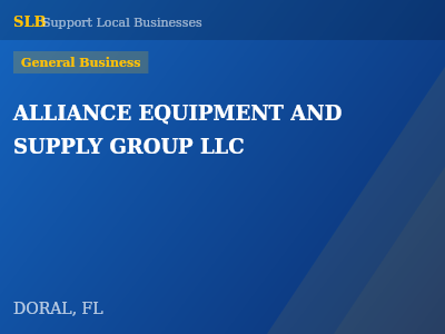 ALLIANCE EQUIPMENT AND SUPPLY GROUP LLC — General Business in DORAL, FL
