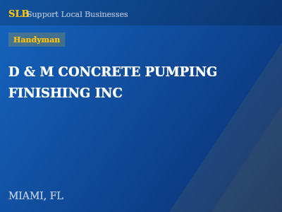 D & M CONCRETE PUMPING FINISHING INC — Handyman in MIAMI, FL