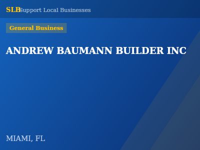 ANDREW BAUMANN BUILDER INC — General Business in MIAMI, FL