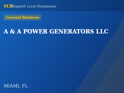 A & A POWER GENERATORS LLC — General Business in MIAMI, FL