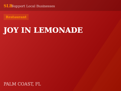 JOY IN LEMONADE — Restaurant in PALM COAST, FL