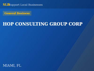 HOP CONSULTING GROUP CORP — General Business in MIAMI, FL