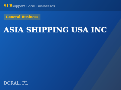 ASIA SHIPPING USA INC — General Business in DORAL, FL