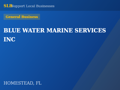 BLUE WATER MARINE SERVICES INC — General Business in HOMESTEAD, FL