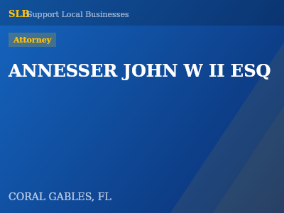 ANNESSER JOHN W II ESQ — Attorney in CORAL GABLES, FL