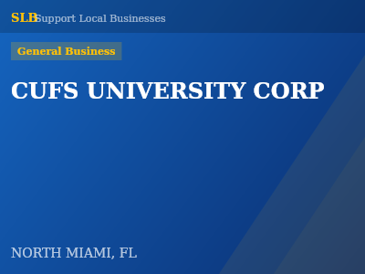 CUFS UNIVERSITY CORP — General Business in NORTH MIAMI, FL