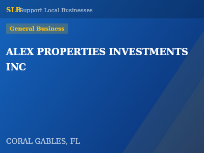 ALEX PROPERTIES INVESTMENTS INC — General Business in CORAL GABLES, FL