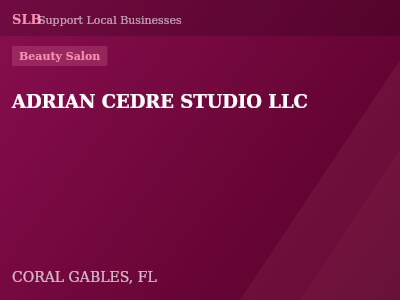 ADRIAN CEDRE STUDIO LLC — Beauty Salon in CORAL GABLES, FL